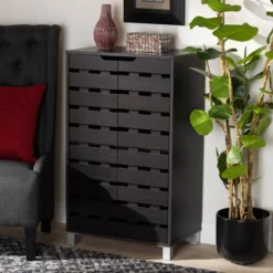 2 Door Ernest Brown Wood Shoe Storage Cabinet Dark Brown - Baxton Studio -Storage Specialty Store GUEST 77f0cfa4 470e 4590 b737 230327cd1bb6