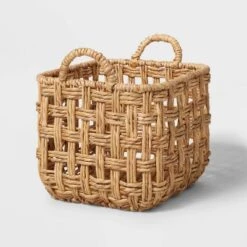 Twisted Open Checkered Weave Milk Crate Natural - Brightroom™ -Storage Specialty Store GUEST 7cdb0b06 63dd 4c9e 9054 23599ff003c3