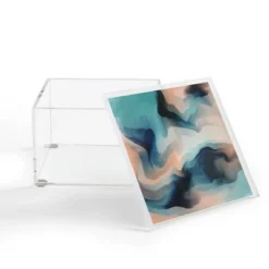 Marta Barragan Camarasa Abstract Tidal Waves 4" X 4" Acrylic Box - Deny Designs