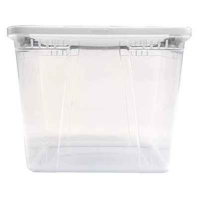 Homz 56 Quart Snaplock Clear Plastic Storage Tote Container Bin With Secure Lid And Handles For Home And Office Organization, 2 Pack 2 Homz 56 Quart Snaplock Clear Plastic Storage Tote Container Bin With Secure Lid And Handles For Home And Office Organization, 2 Pack - Image 2