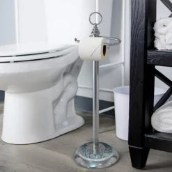 Freestanding Toilet Tissue Holder Chrome/Aqua - Nu Steel 7 Freestanding Toilet Tissue Holder Chrome/Aqua - Nu Steel -Storage Specialty Store GUEST 810a3378 4154 4266 88ca 04ca55fb1fb7