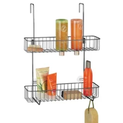 MDesign Wide Metal Over Door Hanging Shower Caddy, 2 Hooks And Baskets -Storage Specialty Store GUEST 82babdd6 fa98 428c b08e 36b6517e5bd3