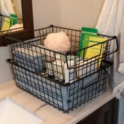 Set Of 2 Storage Bins - Basket Set For Toy, Kitchen, Closet, And Bathroom Storage - Large Shelf Organizers With Handles By Home-Complete (Black) 15 Set Of 2 Storage Bins - Basket Set For Toy, Kitchen, Closet, And Bathroom Storage - Large Shelf Organizers With Handles By Home-Complete (Black) -Storage Specialty Store GUEST 82ee0864 1b82 4e2c a3df d25a41057941