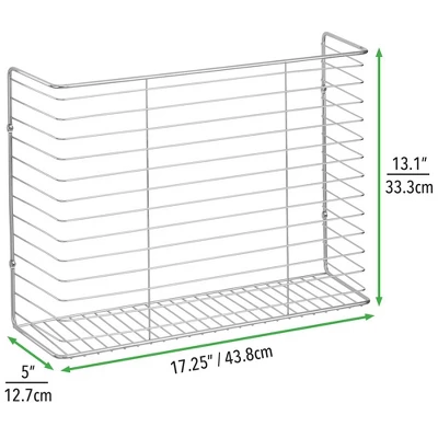 MDesign Metal Wall Mount Magazine Holder, Storage Organizer Rack 6 MDesign Metal Wall Mount Magazine Holder, Storage Organizer Rack - Image 6