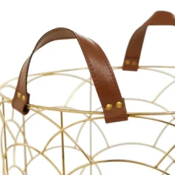 Set Of 3 Large Metal Storage Baskets Gold - Olivia & May -Storage Specialty Store GUEST 84ccef61 230c 42b1 bdc5 09dfc4cfc6cd