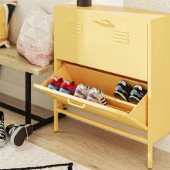 Cache 2 Door Shoe Storage Cabinet Yellow - Novogratz -Storage Specialty Store GUEST 852b4147 93a7 4e93 aa27 5853f1fb6fa9