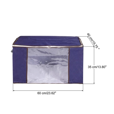 Unique Bargains Foldable Clothes Storage Bins Closet Organizers With Reinforced Handles Blankets Bedding