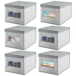 MDesign Stackable Fabric Closet Storage Organizer Box, 6 Pack -Storage Specialty Store GUEST 88ff4bbb 79bb 4a47 b1e6 61b82de84811