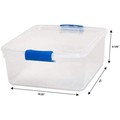 Homz Heavy Duty Modular Clear Plastic Stackable Storage Tote Containers With Latching And Locking Lids, 15.5 Quart Capacity, 4 Pack 4 Homz Heavy Duty Modular Clear Plastic Stackable Storage Tote Containers With Latching And Locking Lids, 15.5 Quart Capacity, 4 Pack - Image 4
