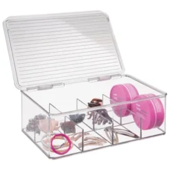 MDesign Plastic Divided First Aid Storage Box Kit, Hinge Lid For Bathroom, Clear -Storage Specialty Store GUEST 8a65d55f e2bb 4ae6 9b1f 76db03f42c80