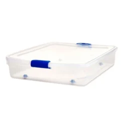 Homz 56 Qt Full/Queen Underbed Clear Plastic Latching Storage Container