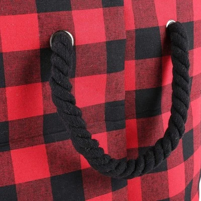 Okuna Outpost Foldable Storage Bin With Rope Handles, Buffalo Plaid Design (16 X 10 X 12 In) 4 Okuna Outpost Foldable Storage Bin With Rope Handles, Buffalo Plaid Design (16 X 10 X 12 In) - Image 4