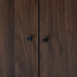 Rossin Walnut Finished 2 Door Wood Entryway Shoe Storage Cabinet With Open Shelf Brown - Baxton Studio -Storage Specialty Store GUEST 8ee59587 53e6 4df1 9893 a43b1ada59ec