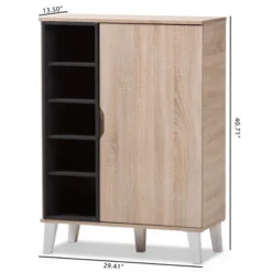 Adelina Mid - Century Modern 1 - Door Wood Shoe Cabinet - Brown - Baxton Studio 13 Adelina Mid - Century Modern 1 - Door Wood Shoe Cabinet - Brown - Baxton Studio -Storage Specialty Store GUEST 8f0ca6f0 9781 42bb b6c6 f701176bdae3