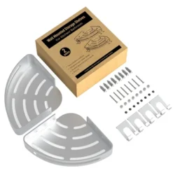 GeekDigg 14" X 9" Triangular Aluminum Drill-Free Corner Shower Caddy With Razor Holder-2-Pack-Silver -Storage Specialty Store GUEST 8fb752be eede 4677 8c6e 559cb0d18334