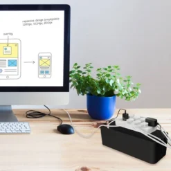 NEX 3pk Wire Organizers With Cover Black