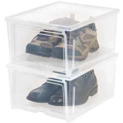 IRIS USA Shoe Storage Box, Stackable And Drop Front, Wide -Storage Specialty Store GUEST 90d6d9d1 8a3e 4448 bbe0 98964544d672