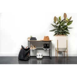 3 Tier Shoe Rack Black Metal With Natural Wood - Brightroom™ -Storage Specialty Store GUEST 98afcc63 2d71 499c 8617 9ae2ecd81e5d