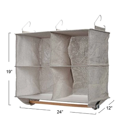 Household Essentials 4 Pocket Wide Organizer With Hangbar Silver 6 Household Essentials 4 Pocket Wide Organizer With Hangbar Silver - Image 6