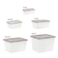 IRIS 8pk 4.25 Gallon Snap Top Plastic Storage Box Clear With Gray Lid -Storage Specialty Store GUEST 9a6fd298 8e65 4d10 b864 a89fe160b3f5
