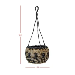 Hanging Basket Black Woven Seagrass & Rope By Foreside Home & Garden -Storage Specialty Store GUEST 9b1387b9 cb3e 479c 9464 92b7064381ab
