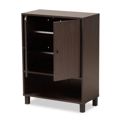 Rossin Modern Wood 2 Door Entryway Shoe Cabinet - Baxton Studio 1 Rossin Modern Wood 2 Door Entryway Shoe Cabinet - Baxton Studio