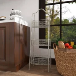 41" 3 Tier Rustic Farmhouse Iron Basket Stand - Olivia & May -Storage Specialty Store GUEST 9e44a87e 8aaf 49d2 a6b9 0975c5a441f0