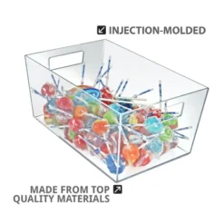 Azar Displays X-Large Organizer Storage Tote Bin With Handle 13"W X 9.5"D X 6.5"H, 4-Pack. -Storage Specialty Store GUEST 9fc856ad 7bc7 4dfc bee7 d9824d655a71