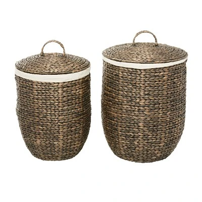 Set Of 2 Sea Grass Storage Baskets Khaki - Olivia & May 1 Set Of 2 Sea Grass Storage Baskets Khaki - Olivia & May