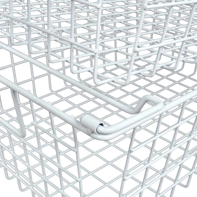 Set Of 3 Storage Bins - Basket Set For Toy, Kitchen, Closet, And Bathroom Storage - Small, Medium, And Large Shelf Organizers By Home-Complete (White) 9 Set Of 3 Storage Bins - Basket Set For Toy, Kitchen, Closet, And Bathroom Storage - Small, Medium, And Large Shelf Organizers By Home-Complete (White) - Image 9