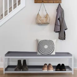 Happimess Industrial Compact 10.75" 6-Pair 2-Tier Iron Shoe Rack -Storage Specialty Store GUEST a385ccfe e702 47dc 8a8c 59dd9f75ae24