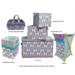 Bacati - Paisley Aqua/Lilac Storage Caddy -Storage Specialty Store GUEST a5030de7 4635 4ed0 9e5c 0087363ac755 1