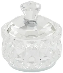 Dahlia Studios Seely Round Clear Glass Jewelry Boxes With Lid Set Of 2