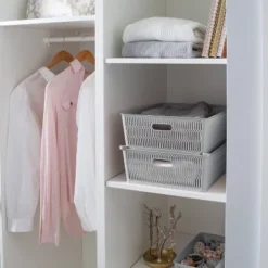 Simplify 2pk Large Slide And Stack Storage Shallow Totes Gray -Storage Specialty Store GUEST a5ed5191 12b6 43ad bf84 17c414cb9374