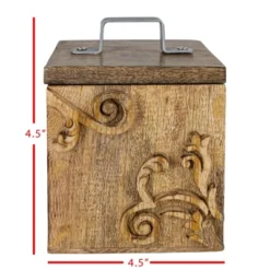 Scroll Carved Trinket Box Mango Wood & Metal - Foreside Home & Garden -Storage Specialty Store GUEST a65a84c4 e619 429c b22f 30881f2f4d13