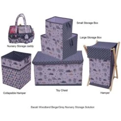 Bacati - Woodlands Gray/Beige Neutral Cotton Storage Box Large -Storage Specialty Store GUEST a73ea471 63e6 42c0 ace4 ce6ba8519758