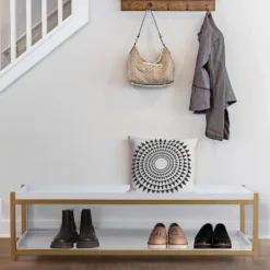 Happimess Industrial Compact 10.75" 6-Pair 2-Tier Iron Shoe Rack -Storage Specialty Store GUEST a778ac1b f5f3 4033 8ff5 7412d80f6e52