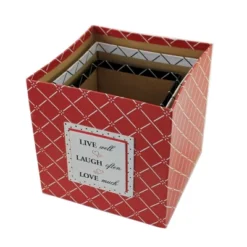 Home Decor 7.75" Red White & Black Nesting Boxes Decorative Storage - Decorative Container Sets -Storage Specialty Store GUEST a898ab1d 20ba 42d1 9448 3dbcd93f4bfb