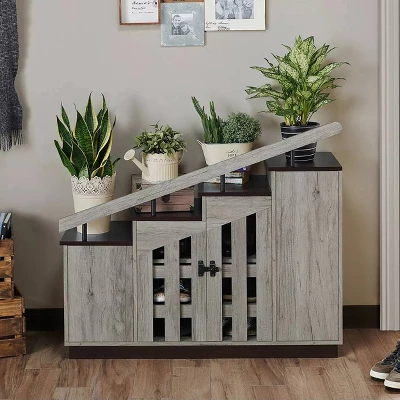 Kelville Shoe Storage Cabinet Vintage Gray - MiBasics 1 Kelville Shoe Storage Cabinet Vintage Gray - MiBasics