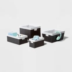 16" X 9" X 6" Lined Woven Media Bin Black - Brightroom™ -Storage Specialty Store GUEST ac4ff65f f7b2 48fa aa42 7459f63d7c52