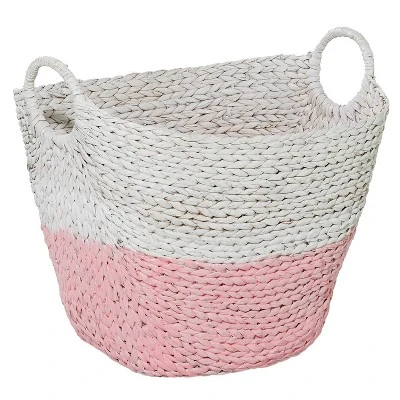 CosmoLiving By Cosmopolitan 19" X 22" X 17" Water Hyacinth Contemporary Storage Basket White 1 CosmoLiving By Cosmopolitan 19" X 22" X 17" Water Hyacinth Contemporary Storage Basket White