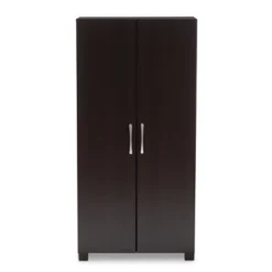 Marine Wenge Finished 2 Door Wood Entryway Shoe Storage Cabinet Brown - Baxton Studio -Storage Specialty Store GUEST ac8c2d45 b68d 4d78 b261 753920d15000