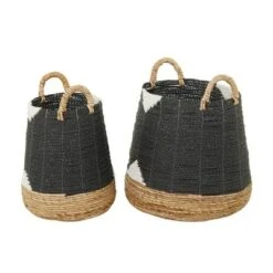 Set Of 2 Banana Leaf Storage Baskets Black - Olivia & May -Storage Specialty Store GUEST adc0642b 5a12 438a b71e 29a0c31e9077