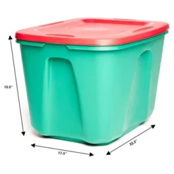 HOMZ 6618MXDC.04 18 Gallon Stackable And Nestable Heavy Duty Plastic Holiday Storage Container With 4 Way Handles, Green/Red, (4 Pack) 7 HOMZ 6618MXDC.04 18 Gallon Stackable And Nestable Heavy Duty Plastic Holiday Storage Container With 4 Way Handles, Green/Red, (4 Pack) -Storage Specialty Store GUEST ae0e342d cad4 4428 b247 e1ded0a3311f
