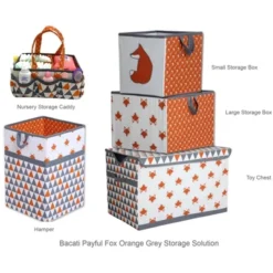 Bacati - Playful Fox Orange/Gray Storage Box Small -Storage Specialty Store GUEST ae2afb4d 80f7 4fe5 8fb7 0bc89e5c5694