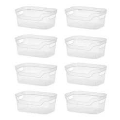 Sterilite 5.25x9.5x13 In Medium Polished Open Scoop Front Storage Bin W/ Comfortable Carry Through Handles For Household Organization, Clear -Storage Specialty Store GUEST aebdf5ee 3fab 4c16 be23 39bfb06c052d
