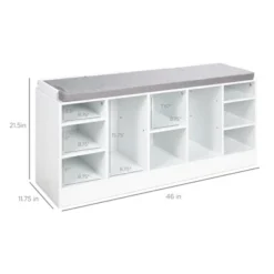 Best Choice Products 46in Shoe Storage Organization Rack Bench For Entryway, Bedroom W/ Padded Seat, 10 Cubbies - White -Storage Specialty Store GUEST affdd3bd 2cd5 4200 935a 0f89cc81b6f2