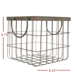 Patina Metal Basket - Foreside Home & Garden -Storage Specialty Store GUEST b11d758f c911 49ab 9a84 b80d503ae6d7