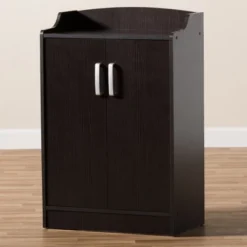 Verdell Modern And Contemporary Finished Shoe Cabinet Dark Brown - Baxton Studio -Storage Specialty Store GUEST b391ce0e 7209 4748 b1bb 65594f41f39e