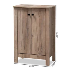 Derek Wood 2 Door Shoe Cabinet-Oak - Baxton Studio -Storage Specialty Store GUEST b5a0a56b 9483 438a bc4b b92370938f28